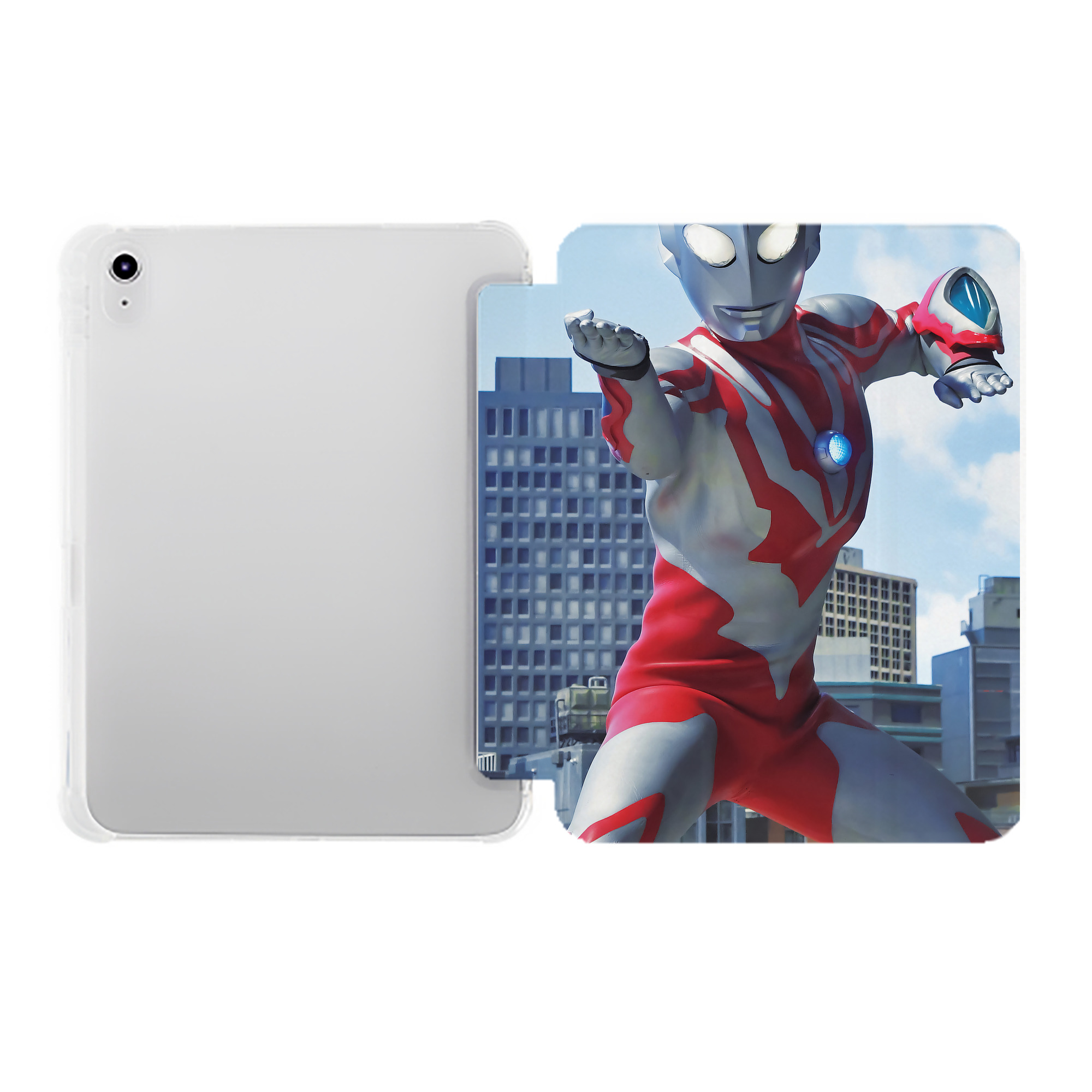 （画像用） ウルトラマン Ultraman IPad ケース ペン収納付き 三つ折りスタンド PUレザー×シリコン 対応機種9.5/10.5/10.9インチ